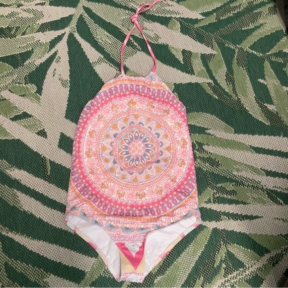 Billabong Girls Halter One Piece, Pink, Girls 14